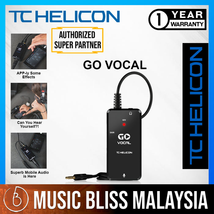 TC-Helicon GO VOCAL Microphone Preamp for Mobile Devices (GoVocal) - Music Bliss Malaysia