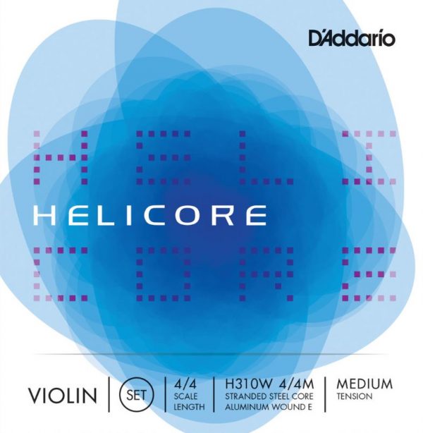 D’Addario Helicore H310W-4/4M Violin String Set Wound E, 4/4 Scale, Medium Tension - Music Bliss Malaysia