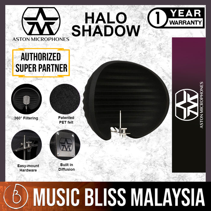 Aston Microphones Halo Shadow Portable Microphone Reflection Filter - Limited Edition Black - Music Bliss Malaysia