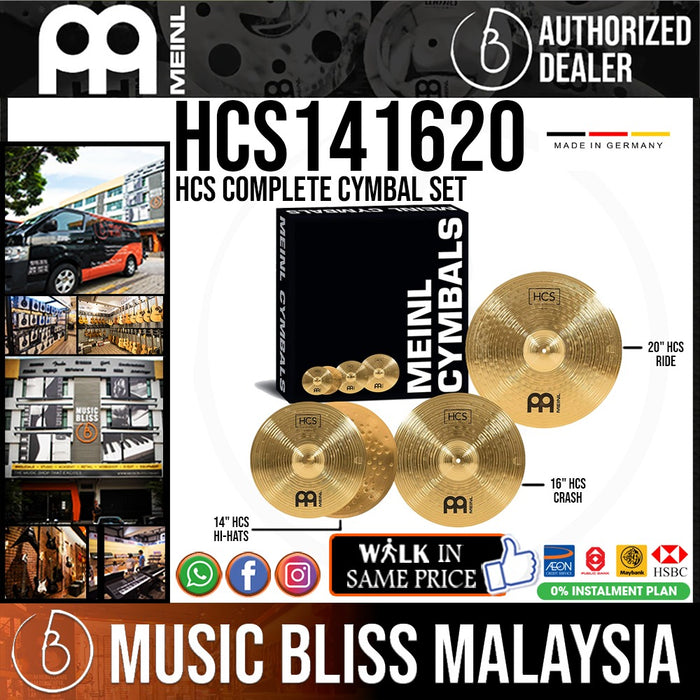 Meinl HCS141620 HCS Cymbal Set 14" hihats, 16" Crash, 20" Ride - Music Bliss Malaysia