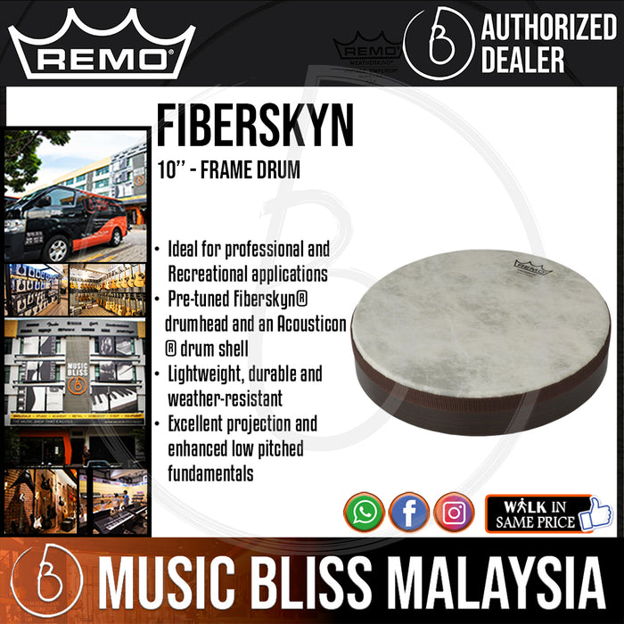 Remo Fiberskyn Frame Drum - 10'' (HD-8510-00 HD851000 HD 8510 00) - Music Bliss Malaysia