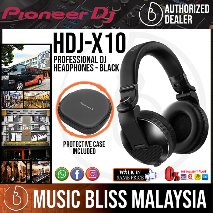 Pioneer DJ HDJ-X10 Professional DJ Headphones - Black (HDJ X10) *Everyday Low Prices Promotion* - Music Bliss Malaysia