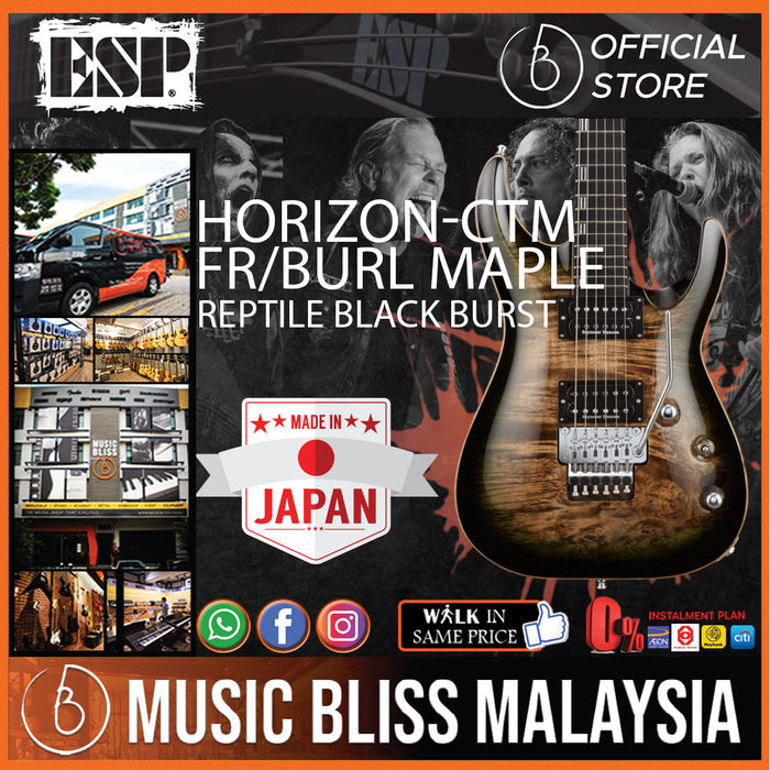 ESP Horizon-CTM FR/BM - Reptile Black Burst (HORIZONCTMFRBM) - Music Bliss Malaysia