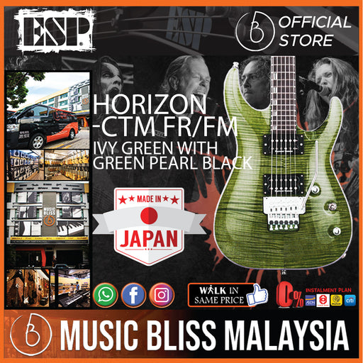 ESP Horizon-CTM FR/FM - Ivy Green with Green Pearl Black (HORIZONCTMFRFM) - Music Bliss Malaysia