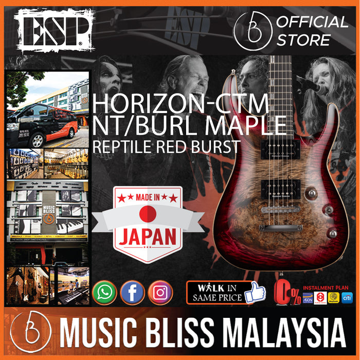 ESP Horizon-CTM NT/BM - Reptile Red Burst (HORIZONCTMNTBM) - Music Bliss Malaysia