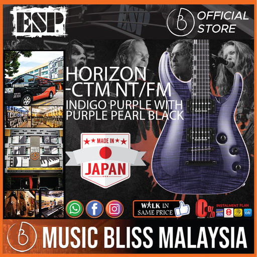 ESP Horizon-CTM NT/FM - Indigo Purple with Purple Pearl Black (HORIZONCTMNTFM) - Music Bliss Malaysia