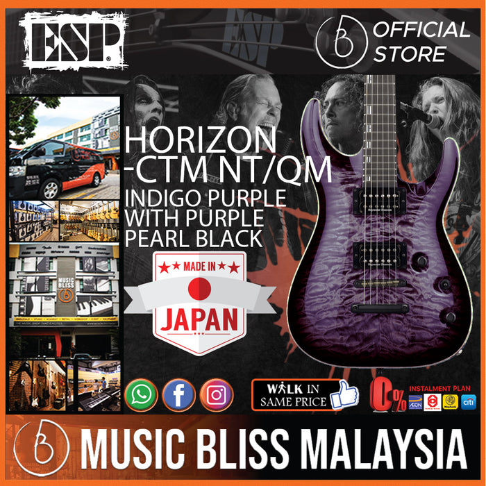 ESP Horizon-CTM NT/QM - Indigo Purple with Purple Pearl Black (HORIZONCTMNTQM) - Music Bliss Malaysia