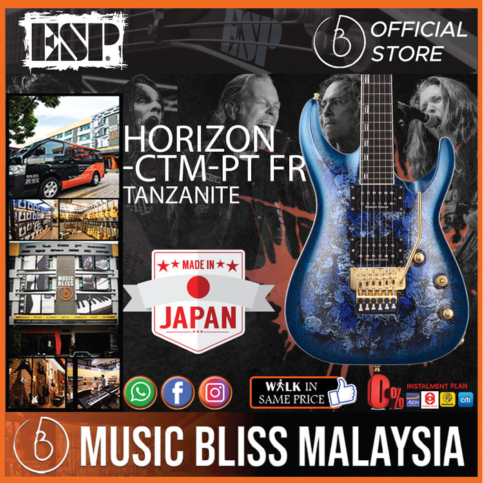 ESP Horizon-CTM-PT FR - Tanzanite with Blue Pearl Black (HORIZONCTMPTFR) - Music Bliss Malaysia