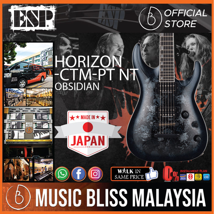 ESP Horizon-CTM-PT NT - Obsidian with White Pearl Black (HORIZONCTMPTNT) - Music Bliss Malaysia