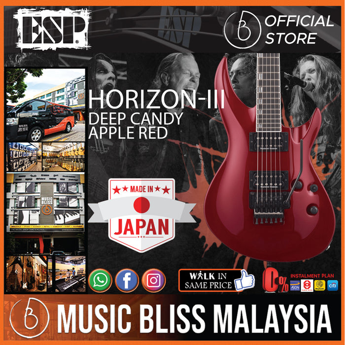 ESP Horizon-III - Deep Candy Apple Red (HORIZONIII) - Music Bliss Malaysia