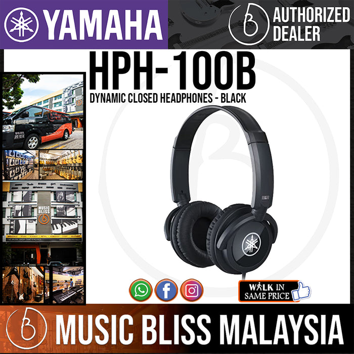 Yamaha HPH-100 Dynamic Closed Headphones - Black (HPH100) *Crazy Sales Promotion* - Music Bliss Malaysia