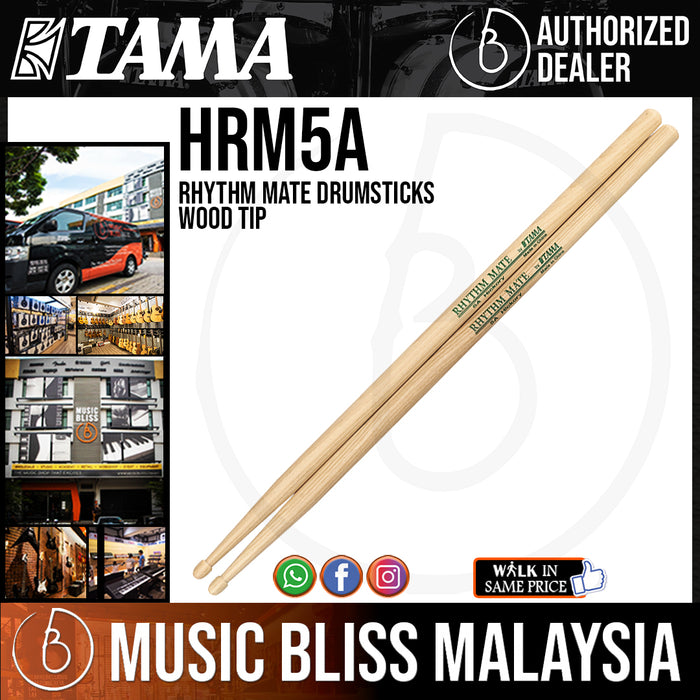 Tama Rhythm Mate Drumsticks 5A Wood Tip (HRM5A) - Music Bliss Malaysia