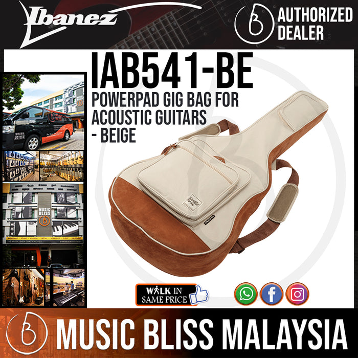 Ibanez IAB541 POWERPAD Gig Bag for Acoustic Guitars (IAB-541) (Beige) - Music Bliss Malaysia