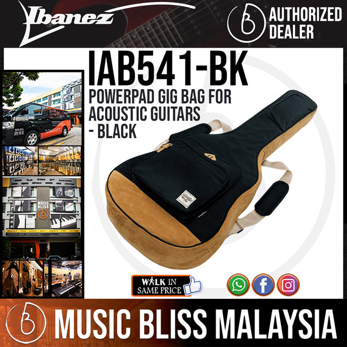 Ibanez IAB541 POWERPAD Gig Bag for Acoustic Guitars (IAB-541) (Black) - Music Bliss Malaysia