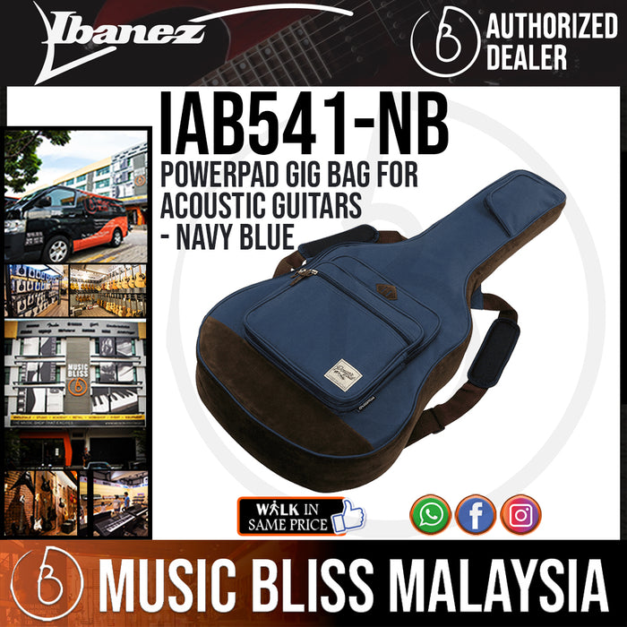 Ibanez IAB541 POWERPAD Gig Bag for Acoustic Guitars (IAB-541) (Navy Blue) - Music Bliss Malaysia