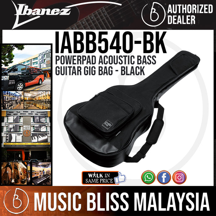 Ibanez IABB540 Powerpad Acoustic Bass Guitar Gig Bag, Black (IABB-540) - Music Bliss Malaysia