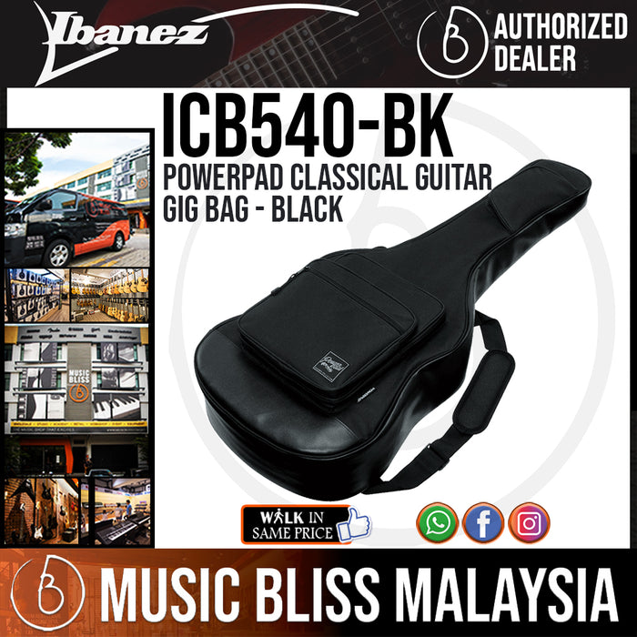 Ibanez ICB540 Powerpad Classical Guitar Gig Bag, Black (ICB-540) - Music Bliss Malaysia