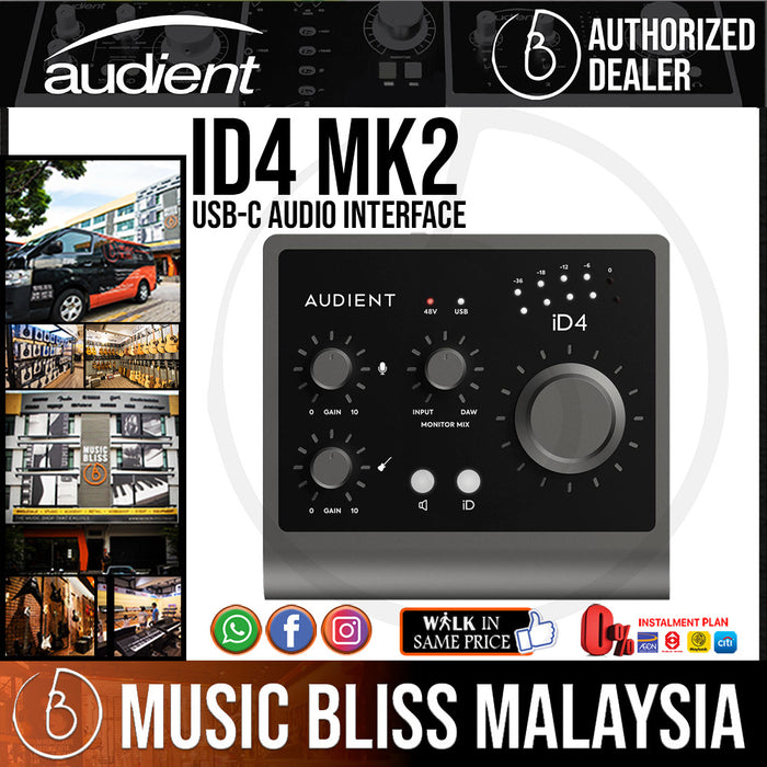 Audient iD4 MK2 USB-C Audio Interface (ID4MKII / ID4-MK2) - Music Bliss Malaysia