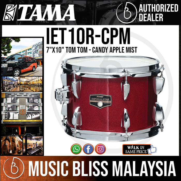 Tama IET10R Imperialstar 7"x10" Tom Tom, Candy Apple Mist - Music Bliss Malaysia