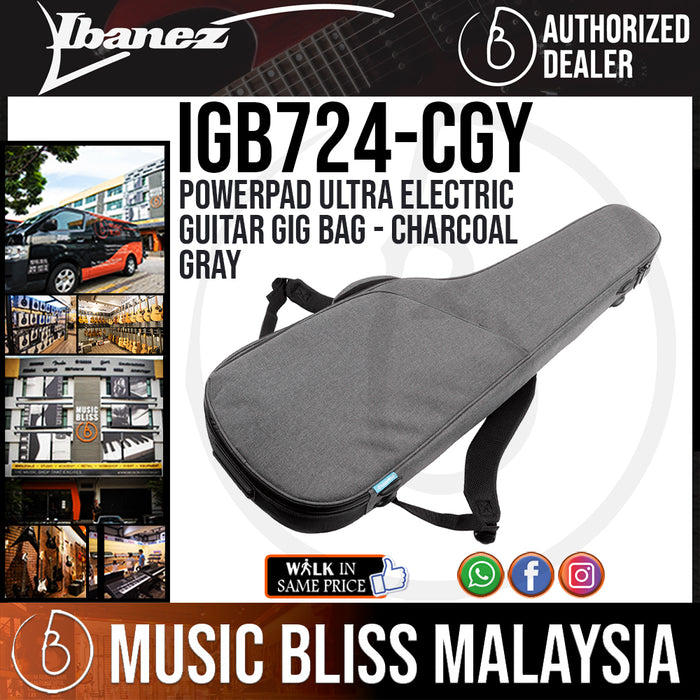 Ibanez IGB724 Powerpad Ultra Electric Guitar Gig Bag - Charcoal Gray (IGB724-CGY) - Music Bliss Malaysia