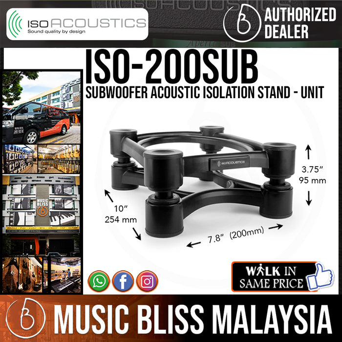 IsoAcoustics ISO-200sub Subwoofer Acoustic Isolation Stand - Unit - Music Bliss Malaysia