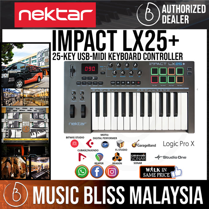 Nektar Impact LX25+ 25 Key Synth Action Keys Keyboard Controller - Music Bliss Malaysia