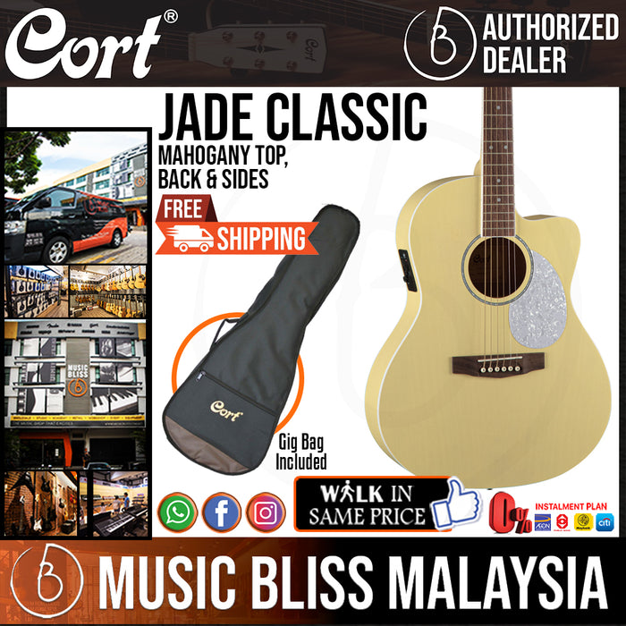 Cort Jade Classic Acoustic Guitar with Bag - Pastel Yellow - Music Bliss Malaysia