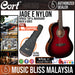 Cort Jade E Nylon Classical Guitar with Bag - Burgundy Red Burst (JADENE) - Music Bliss Malaysia