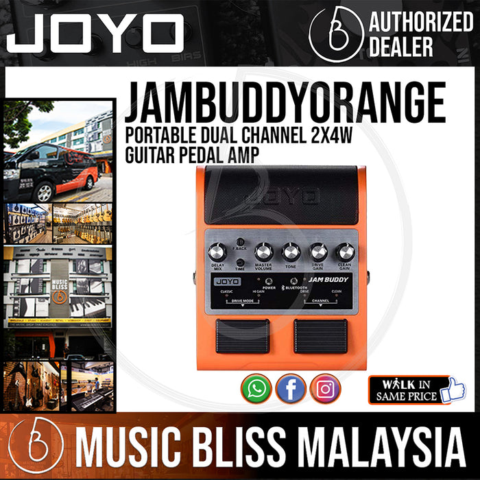 Joyo JAM BUDDY Portable Dual channel 2x4W Guitar Pedal Amp (Orange) - Music Bliss Malaysia