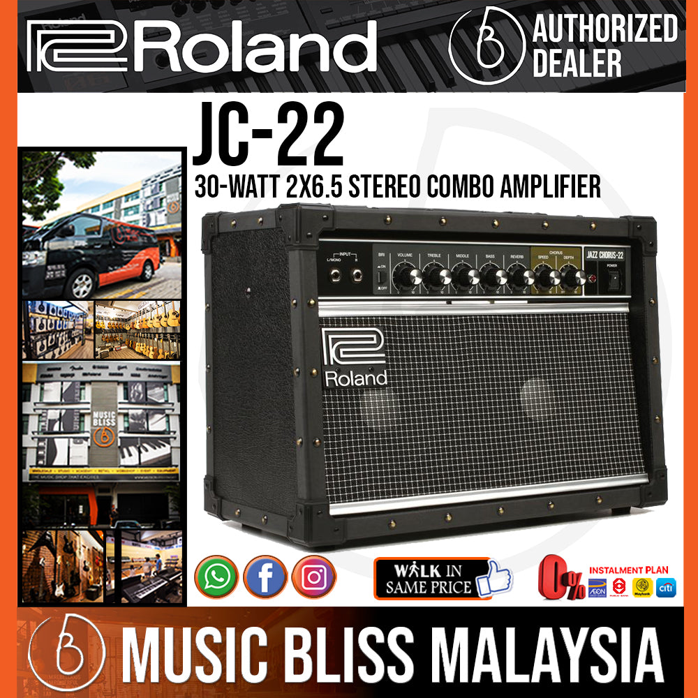 Roland JC-22 Jazz Chorus 30-watt 2x6.5 Stereo Combo Amplifier