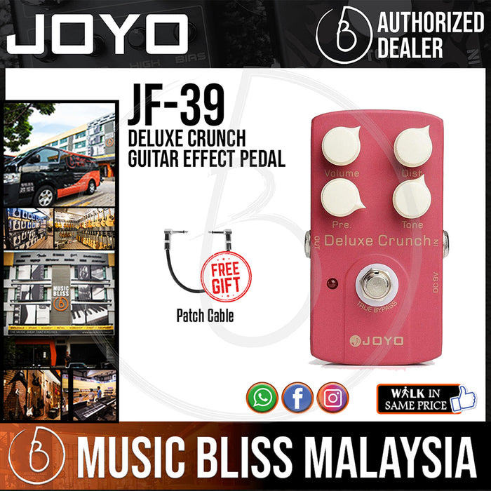 Joyo JF-39 Deluxe Crunch Guitar Effect Pedal with Free Patch Cable (JF39) - Music Bliss Malaysia