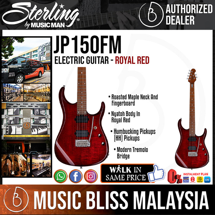 Sterling JP150FM John Petrucci Electric Guitar - Royal Red (JP-150FM) - Music Bliss Malaysia