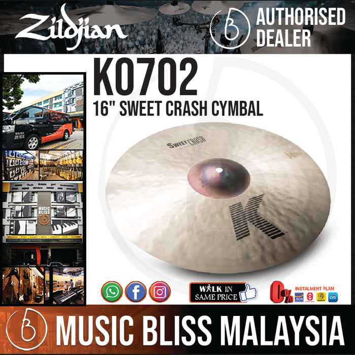 Zildjian 16" K Zildjian Sweet Crash Cymbal (K0702) - Music Bliss Malaysia