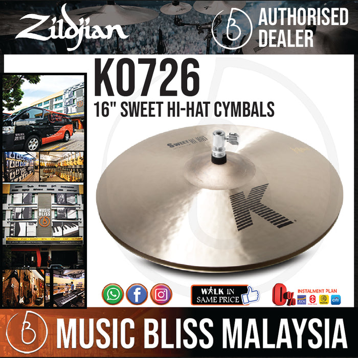 Zildjian 16" K Zildjian Sweet Hi-Hat Cymbals - Pair (K0726) - Music Bliss Malaysia