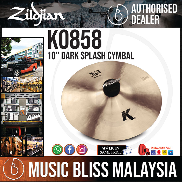 Zildjian 10" K Zildjian Dark Splash Cymbal (K0858) - Music Bliss Malaysia