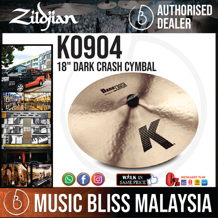 Zildjian 18" K Zildjian Dark Crash Cymbal (K0904) - Music Bliss Malaysia