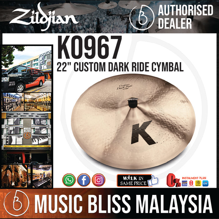 Zildjian 22" K Custom Dark Ride Cymbal (K0967) - Music Bliss Malaysia