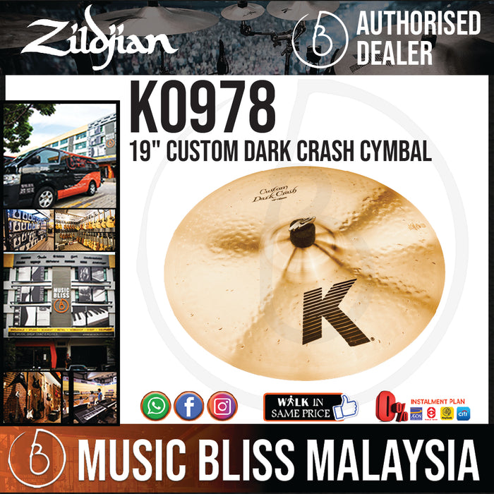 Zildjian 19" K Custom Dark Crash Cymbal (K0978) - Music Bliss Malaysia
