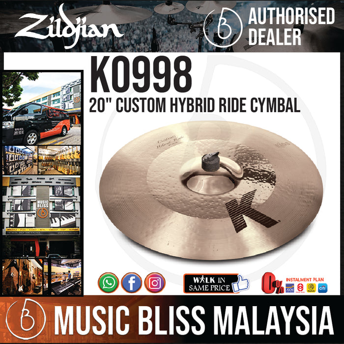 Zildjian 20" K Custom Hybrid Ride Cymbal (K0998) - Music Bliss Malaysia