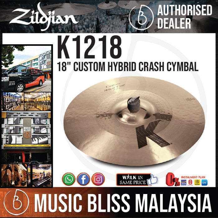 Zildjian 18" K Custom Hybrid Crash Cymbal (K1218) - Music Bliss Malaysia