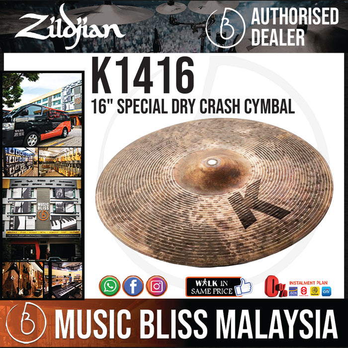 Zildjian 16" K Custom Special Dry Crash Cymbal (K1416) - Music Bliss Malaysia