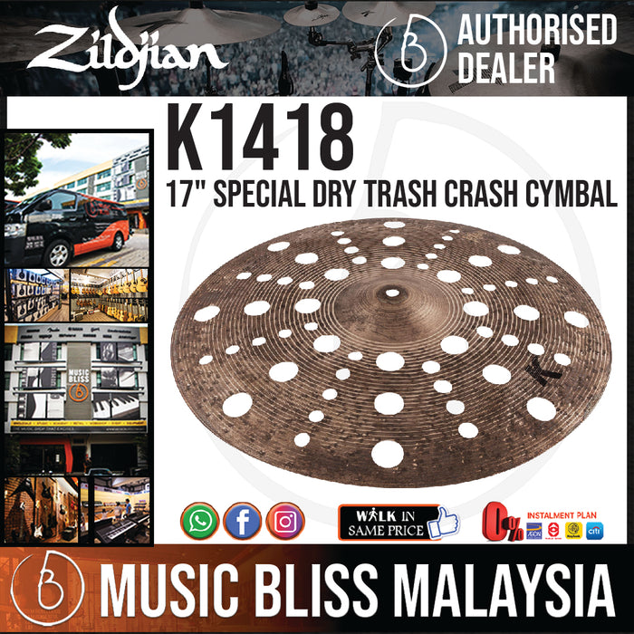 Zildjian 17" K Custom Special Dry Trash Crash Cymbal (K1418) - Music Bliss Malaysia