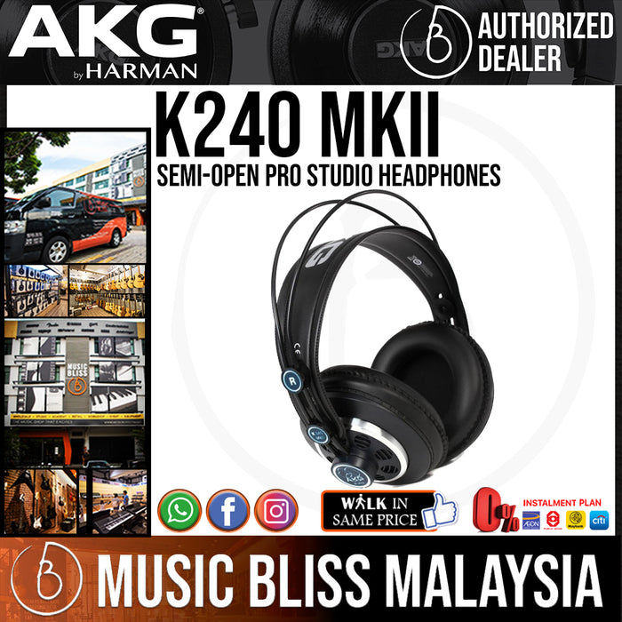 AKG K240 MKII Professional Studio Headphones, Semi-Open Over-Ear
