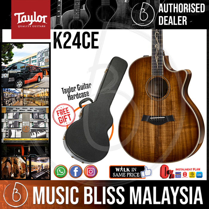 Taylor K24ce - Shaded Edgeburst with Hardcase (K24-ce / K24 ce) *Crazy Sales Promotion* - Music Bliss Malaysia