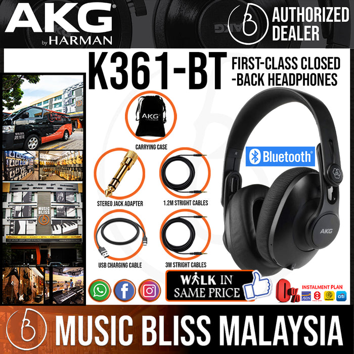 AKG K361-BT First-class Closed-back Headphones (K361BT / K361 BT) *Everyday Low Prices Promotion* - Music Bliss Malaysia