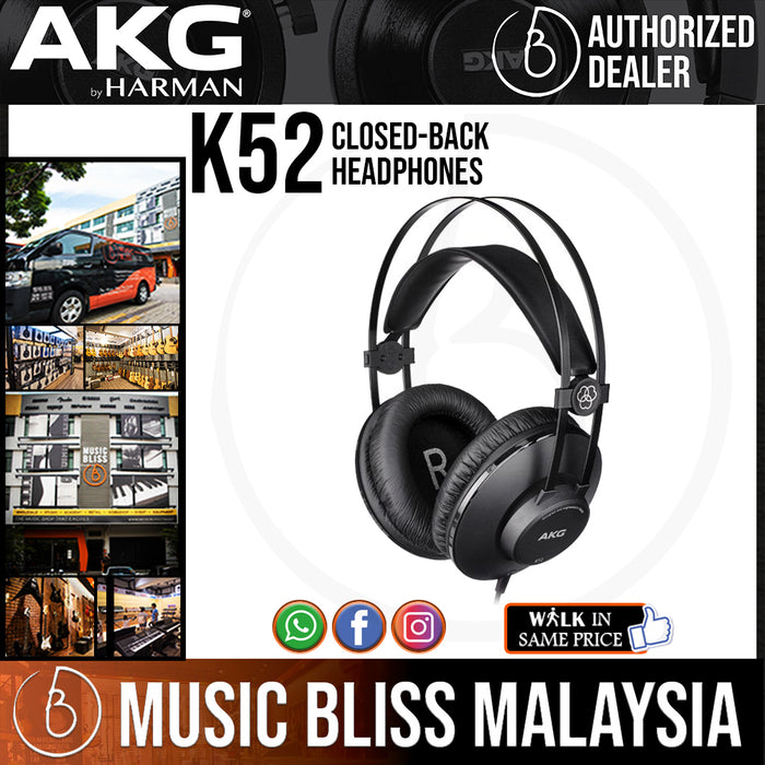 AKG K52 Closed-back Headphones (K-52 / K 52) *Crazy Sales Promotion* - Music Bliss Malaysia