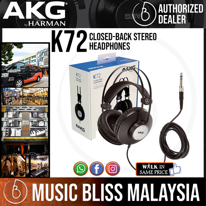 AKG K72 Closed-back Stereo Headphones (K-72 / K 72) *Crazy Sales Promotion* - Music Bliss Malaysia
