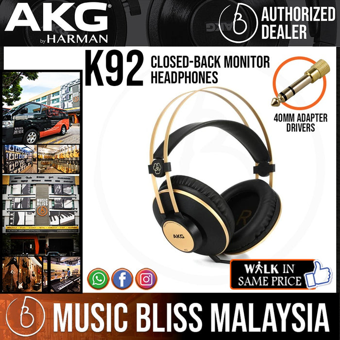 AKG K92 Closed-back Monitor Headphones - Music Bliss Malaysia