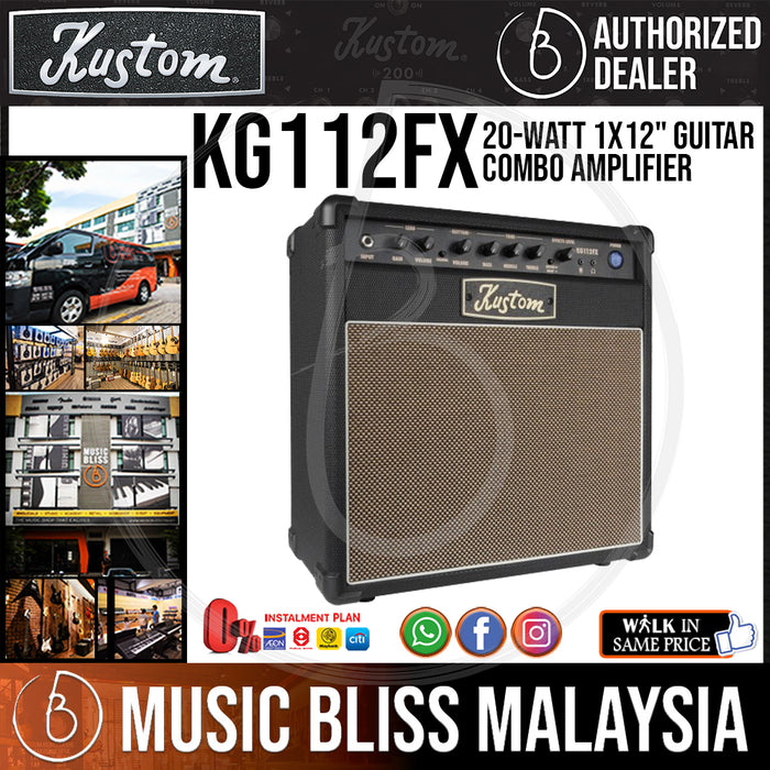 Kustom KG112FX 20-watt 1x12" Guitar Combo Amplifier (KG112-FX) - Music Bliss Malaysia