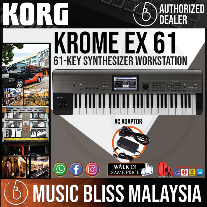 Korg Krome EX 61 61 Key Synthesizer Workstation with 0 Instalment